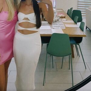 House of CB White Cut Out Midi Dress